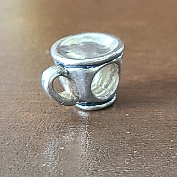 Coffee Cup Silver Bead Charm 925 - Picture 3 of 4